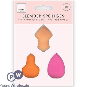 Forever Beautiful Assorted Makeup Blender Sponges 3 Pack