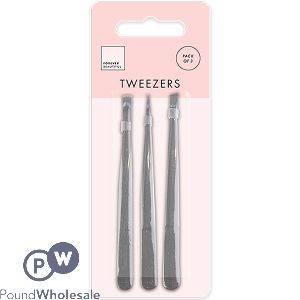 Forever Beautiful Assorted Tweezers 3 Pack