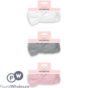 Forever Beautiful Toweling Bow Wrap Headband Assorted Colours