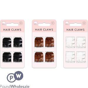 Forever Beautiful Small Hair Claws 4 Pack Assorted Colours