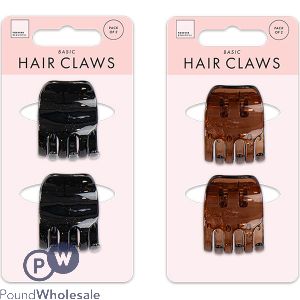 Forever Beautiful Basic Hair Claws 2 Pack Assorted Colours