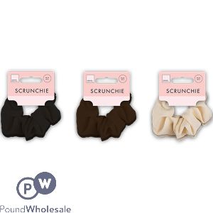 Forever Beautiful Textured Fabric Scrunchie 2 Pack Assorted Colours