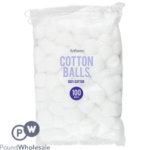 Softsure 100% Cotton Wool Balls 100 Pack