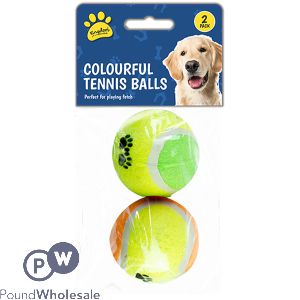 Kingdom Colourful Dog Tennis Balls 2 Pack