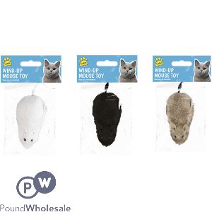 Kingdom Wind-up Mouse Cat Toy 17cm Assorted Colours