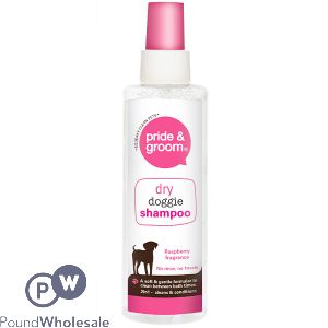 PRIDE &amp; GROOM RASPBERRY DRY DOG SHAMPOO 200ML