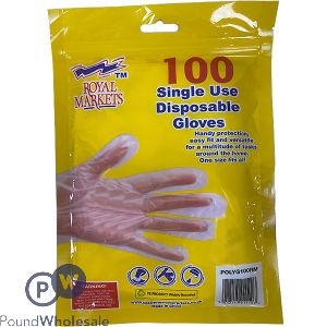 Royal Markets Single Use Disposable Gloves 100 Pack