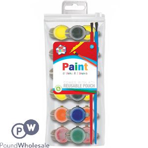 Kids Create Assorted Paint & Paint Brush Set 20pc