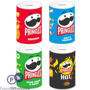 Pringles Metal Money Tins 15cm X 10cm Assorted Colours