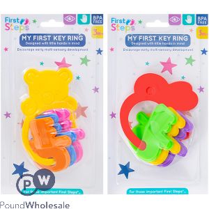 First Steps First Baby Key Ring Assorted Teddy &amp; Rabbit
