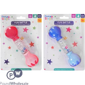 First Steps Dumbbell Rattle Baby Toy Assorted Colours
