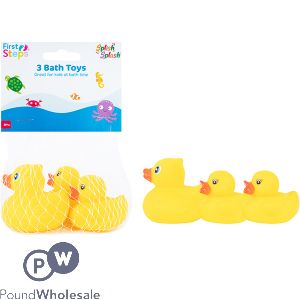 FIRST STEPS VINYL DUCK FAMILY BATH TOY 3 PACK