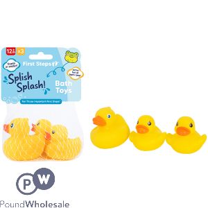 First Steps Vinyl Duck Family Bath Baby Toys 3 Pack