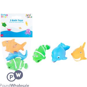 FIRST STEPS VINYL FISH FAMILY BATH TOY 3 PACK