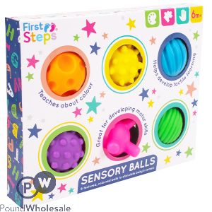 FIRST STEPS ASSORTED BABY SENSORY BALLS 6 PACK