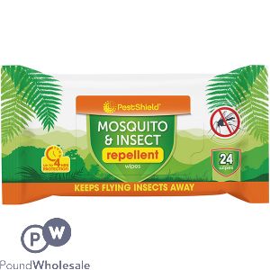 Pestshield Mosquito & Insect Repellent Wipes 24 Pack
