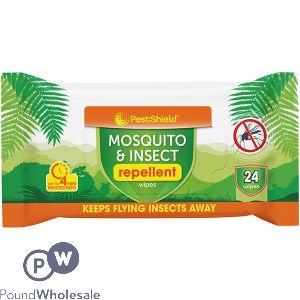 Pestshield Mosquito &amp; Insect Repellent Wipes 24 Pack