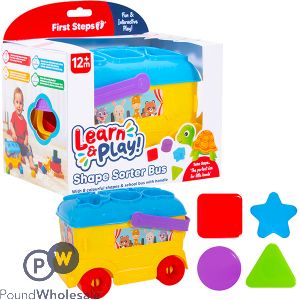 First Steps Shape Sorter School Bus Baby Play Set 12m+