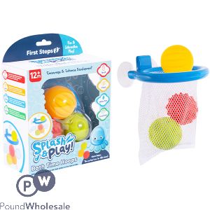 First Steps 12m+ Suction Bath Time Basketball Baby Play Set