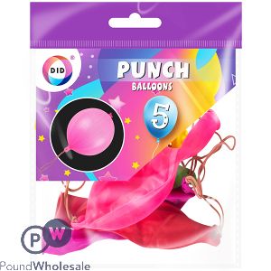 DID Punch Balloons Assorted Colour 5 Pack
