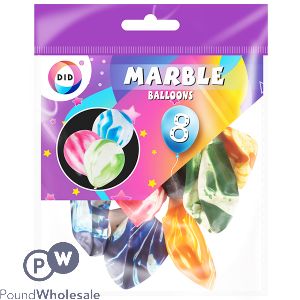 DID Marble Balloons Assorted 8 Pack