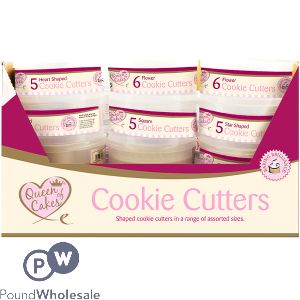 QUEEN OF CAKES COOKIE CUTTERS SET CDU ASSORTED