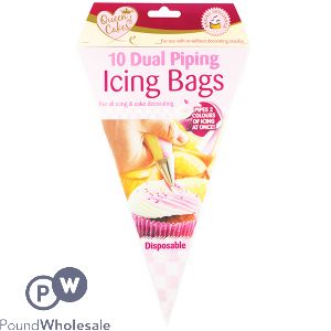 Queen Of Cakes Dual Piping Icing Bags 10 Pack