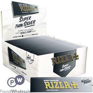 Rizla Super Thin Silver King Size Rolling Papers Cdu