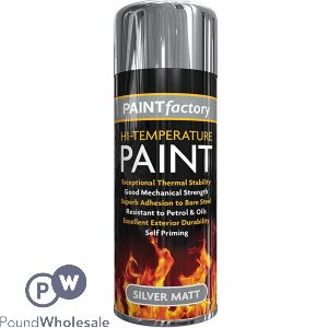 Paint Factory Silver Matt Hi-temperature Spray Paint 400ml