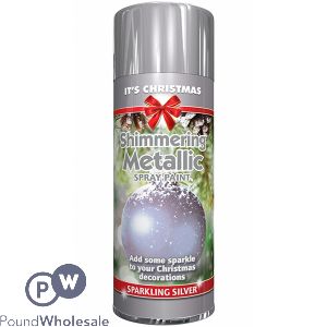 Christmas Shimmering Metallic Spray Paint Silver 200ml