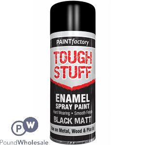 Paint Factory Tough Stuff Enamel Spray Paint Black Matt 400ml