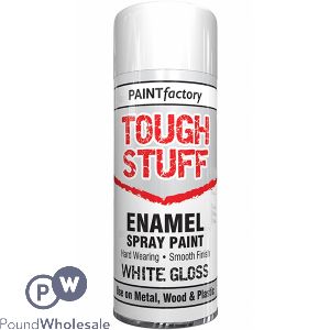 Paint Factory Tough Stuff Enamel Spray Paint White Gloss 400ml