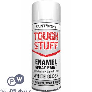 Paint Factory Tough Stuff Enamel Spray Paint White Gloss 400ml