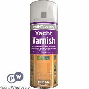 Paint Factory Household Spray Yacht Clear Gloss Varnish 250ml