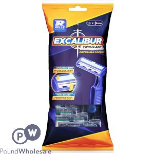 ROLLS RAZOR EXCALIBUR TWIN BLADE DISPOSABLE RAZORS 10 PACK