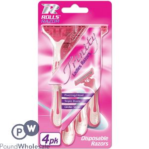 Rolls Razor Trinity Ladies Disposable Razors 4 Pack