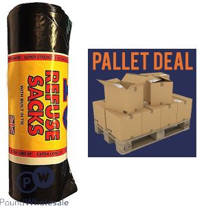 Rm Extra Heavy Duty 180g 10pk Black Refuse Sacks (115l) Pallet Deal