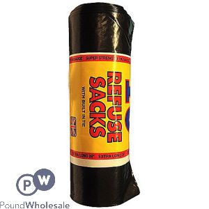 Rm Extra Heavy Duty Black Refuse Sacks 115l 10 Pack