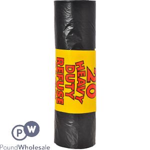 Rm Extra Heavy Duty 110G 20pk Black Refuse Sacks 110l 30 Rolls In A Box