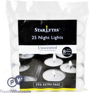 Starlytes Unscented Nightlight Candles 20 Pack