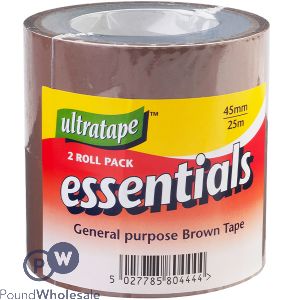 Ultratape Brown Buff Tape 2 Pack 45mm X 25m