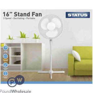 Status 16" Oscillating 3 Speed Stand Fan