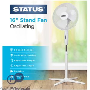 Status 16" Oscillating 3 Speed Stand Fan