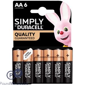 Duracell Simply Aa Lr6/mn1500 Alkaline Batteries 6 Pack