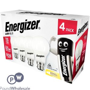 ENERGIZER LED GLS WARM WHITE B22 3000K LIGHT BULB 4 PACK