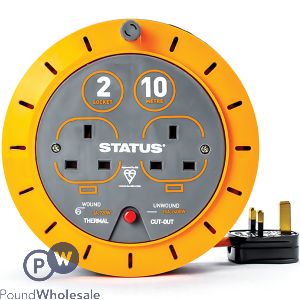 Status 10amp 2 Socket Extension Reel 10m