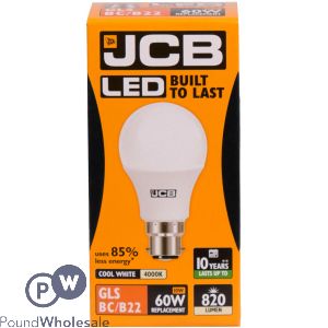 JCB LED GLS 10W 60W COOL WHITE 4000K BAYONET CAP