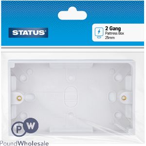 Status 2 Gang 25mm White Pattress Box