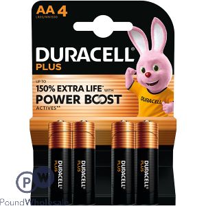 Duracell Plus Aa Lr03/mc1500 Power Boost Batteries 4 Pack