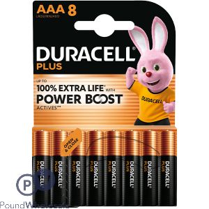 Duracell Plus Aaa Power Boost Lr03/mn2400 Batteries 8 Pack